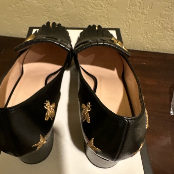 Gucci Quentin Heel loafer with Bee and Star Embroidery Black size 38 - Picture 5 of 12